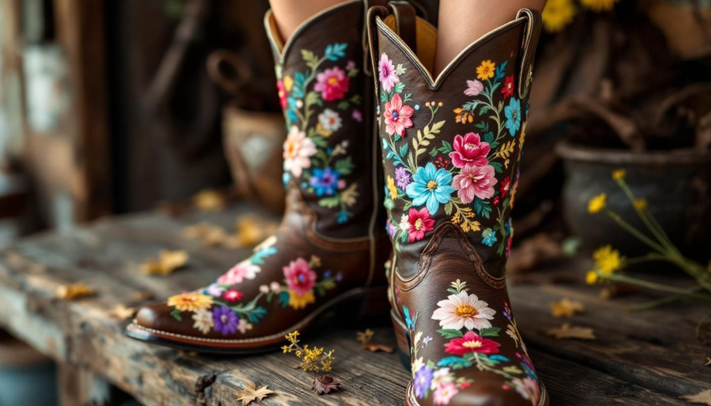 L'impact des motifs floraux et brodés sur le style des bottines santiag